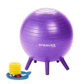 1 - Strauss Stability Legs Anti Burst Gym Ball with Foot Pump,  Purple  55 cm 