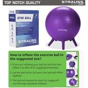 6 - Strauss Stability Legs Anti Burst Gym Ball with Foot Pump,  Purple  55 cm 