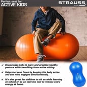 3 - Strauss Peanut Shape Anti Burst Gym Ball with Foot Pump,  Blue  95 cm 