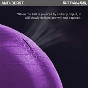 2 - Strauss Peanut Shape Anti Burst Gym Ball with Foot Pump,  Purple  95 cm 