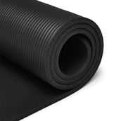 2 - MuscleXP Yoga Mat Extra Thick NBR Material with Carrying Strap, Black 10 mm