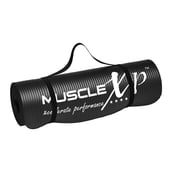 1 - MuscleXP Yoga Mat Extra Thick NBR Material with Carrying Strap, Black 13 mm