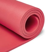 2 - MuscleXP Yoga Mat Extra Thick NBR Material with Carrying Strap, Red 13 mm