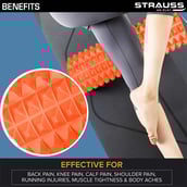 4 - Strauss Grid Yoga Massage Foam Roller,  Orange  33cm 