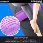 3 - Strauss Standard Yoga Massage Eva Foam Roller,  Purple  30cm 