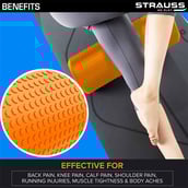 3 - Strauss Standard Yoga Massage Eva Foam Roller, Orange 30cm