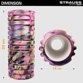 3 - Strauss Deep Tissue Yoga Massage Foam Roller,  Multicolor Pink  45 cm 