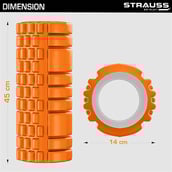 3 - Strauss Deep Tissue Yoga Massage Foam Roller,  Orange  45cm 