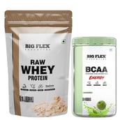 Big Flex Essential Raw Whey Protein,  2.2 lb  Unflavoured With Bigflex Essential Bcaa Energy Green Apple 500g 