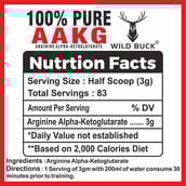 3 - Wild Buck 100% Pure AAKG Arginine Alpha-Ketoglutarate,  250 g 