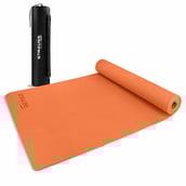 1 - Strauss Anti Skid EVA Yoga Mat with Carry Bag, Orange 8mm