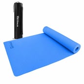 1 - Strauss Anti Skid TPE Yoga Mat with Carry Bag,  Sky Blue  4mm 