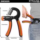 5 - Strauss Adjustable Hand Grip Strengthener,  Black and Orange 
