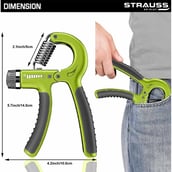 5 - Strauss Adjustable Hand Grip Strengthener,  Black and Green 