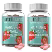 1 - Nutriburst Hair, Skin & Nails,  60 gummies  Strawberry (Pack of 2) 