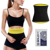 1 - Boldfit Back Supporter Body Shaper Sweat Belt,  Black  Large - Extra Large 