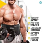 3 - Boldfit Sweat Belt, Black Medium (fits Up To 43 Inch)