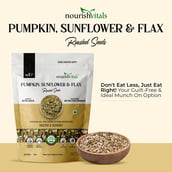 4 - NourishVitals Healthy Munching Combo,  Pumpkin, Sunflower & Flax + Sunflower Roasted Seeds  2 Piece(s)/Pack 