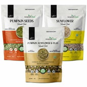 1 - NourishVitals Healthy Munching Combo, Pumpkin + Sunflower + Pumpkin, Sunflower & Flax Roasted Seeds 3 Piece(s)/Pack