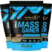 1 - MuscleXP Pro Mass Gainer with Whey Protein,  2.2 lb  Belgium Chocolate (Pack of 3) 