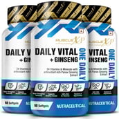 1 - MuscleXP One Daily Vital + Ginseng,  60 softgels  Unflavoured (Pack of 3) 