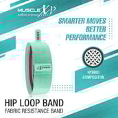 3 - MuscleXP Hip Loop Fabric Resistance Band,  Green  (Heavy) 13-inches 