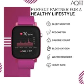 3 - AQFiT W11 Smartwatch,  Plum  Free Size 