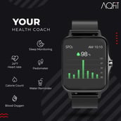 3 - AQFiT W12 Smartwatch, Black Free Size