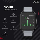 3 - AQFiT W12 Smartwatch,  Dark Grey  Free Size 