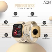 3 - AQFiT W9 Quad Bluetooth Calling Smartwatch, Gold Free Size