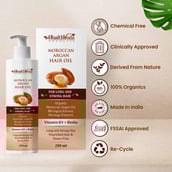 6 - Health Veda Organics Moroccan Argan Hair Oil,  200 ml  for Long and Strong Hair 