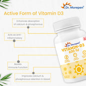 4 - Dr. Morepen Vitamin D3 600 IU,  60 softgels  Unflavoured 