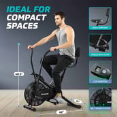 5 - beatXP Vortex Active 2M Air Bike with Adjustable Cushioned Seat, Moving Handles & Back Support (Black)