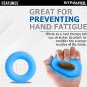 2 - Strauss Silicon Palm Hand Grip Exerciser,  Blue 