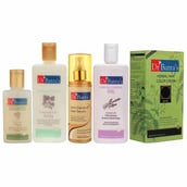Dr Batra's Anti Dandruff Hair Serum, Conditioner - 200 ml, Hair Fall Control Oil - 100 ml, Herbal Hair Color Brown & Dandruff Cleansing Shampoo - 100 ml Combo, 5 Piece(s)/Pack Hair Care