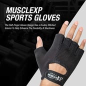 6 - MuscleXP Gear-Up Fitness Gym Gloves,  Black  Free Size 