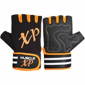 2 - MuscleXP Coral-Fit Sports Gym Gloves, Black & Orange Free Size