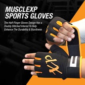 7 - MuscleXP Coral-Fit Sports Gym Gloves, Black & Orange Free Size