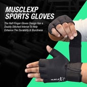 7 - MuscleXP Maestro-Wrap Fitness Workout Gym Gloves, Black Free Size