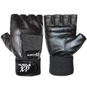 2 - MuscleXP Firm Stud Workout Gym Gloves,  Jet-Black  Free Size 