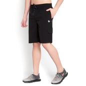 1 - John Ally Dry-Fit Gym Workout Shorts with Zipper Pockets & Cargo Deep Pockets,  Small  Jet Black 