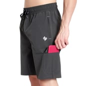 4 - John Ally Dry-Fit Gym Workout Shorts with Zipper Pockets & Cargo Deep Pockets, 2XL Gunmetal Grey