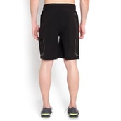 3 - John Ally Dry-Fit Gym Workout Shorts with Zipper Pockets & Flap Pockets, Small Jet Black