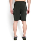3 - John Ally Dry-Fit Gym Workout Shorts with Zipper Pockets & Flap Pockets, Small Dark Olive Green