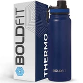 1 - Boldfit Thermo Water Bottle, Blue 800 ml