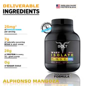 3 - Bolt Whey Isolate Super-Charged With Phycocyanin,  2 lb  Alphonso Mangoza 