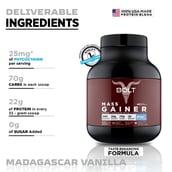 3 - Bolt Mass Gainer Super-Charged With Phycocyanin,  5 lb  Madagascar Vanilla 
