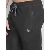 6 - John Ally Gymwear Trackpant for Men with Zipper Pockets & Dryfit Fabric,  Gunmetal Grey  Large 