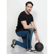 7 - John Ally Men's Gym & Sports Trackpant with Two Zipper Pockets,  Berlin Blue  XL 