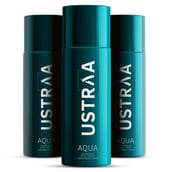 1 - Ustraa Deodorant Body Spray for Men, 150 ml Aqua (Pack of 3)